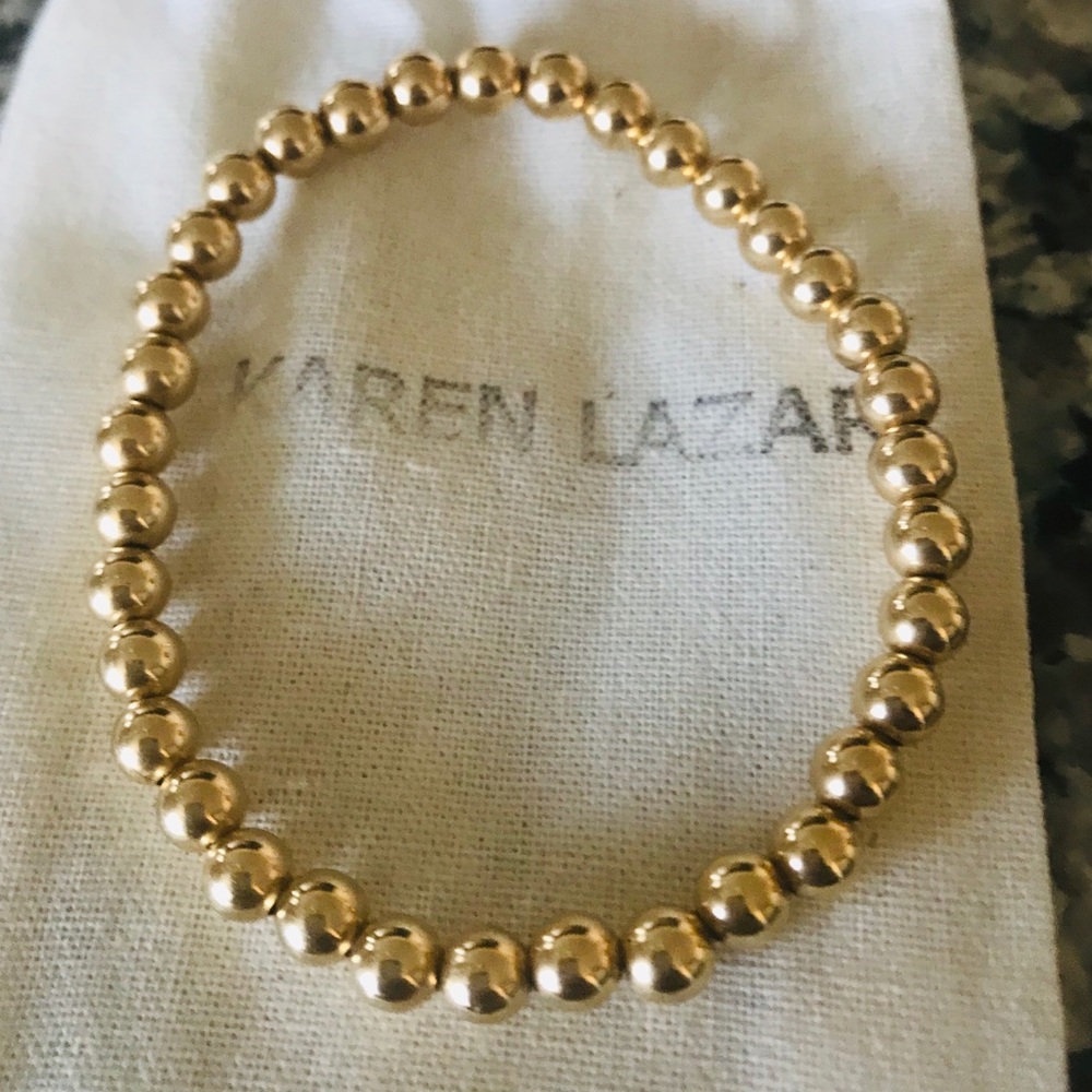 Karen Lazar 5mm Yellow Gold Filled Bead Bracelet